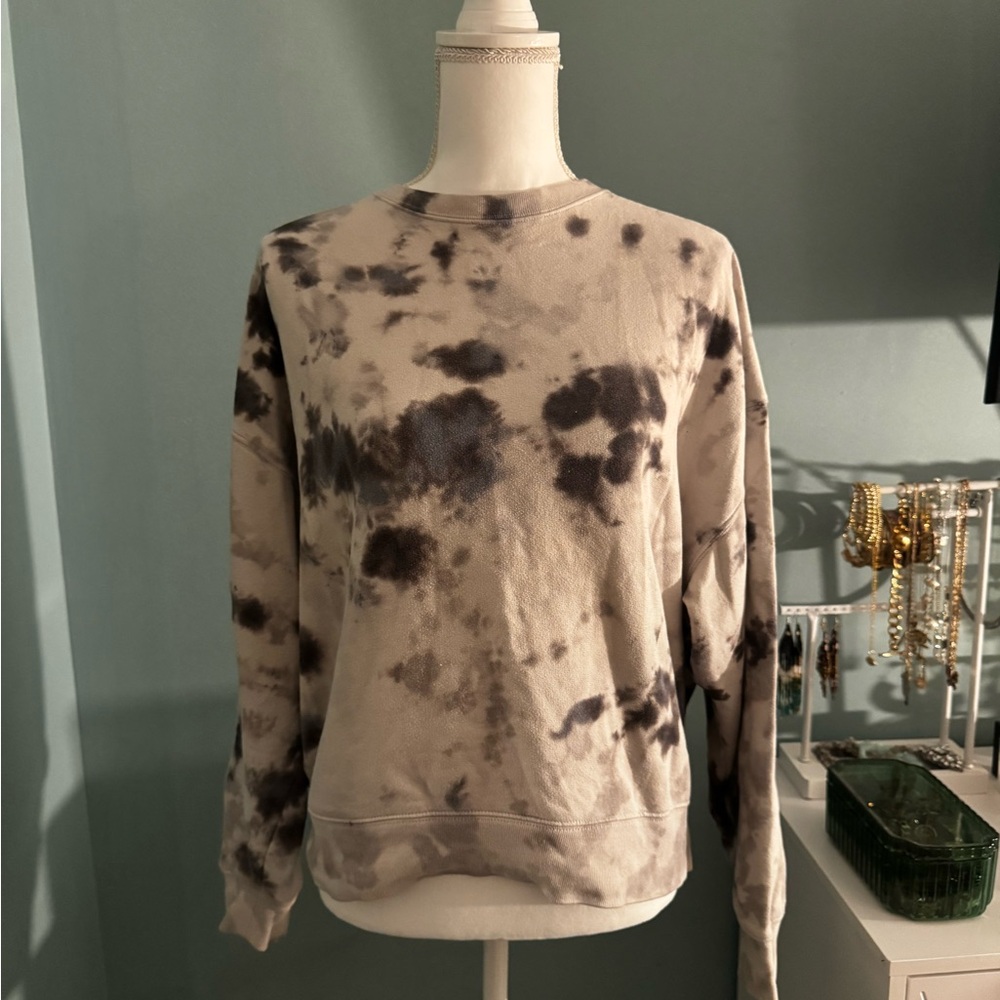 Tie-Dye Victoria’s Secret PINK MEDIUM Sweatshirt Oversized Fit Blue Gray